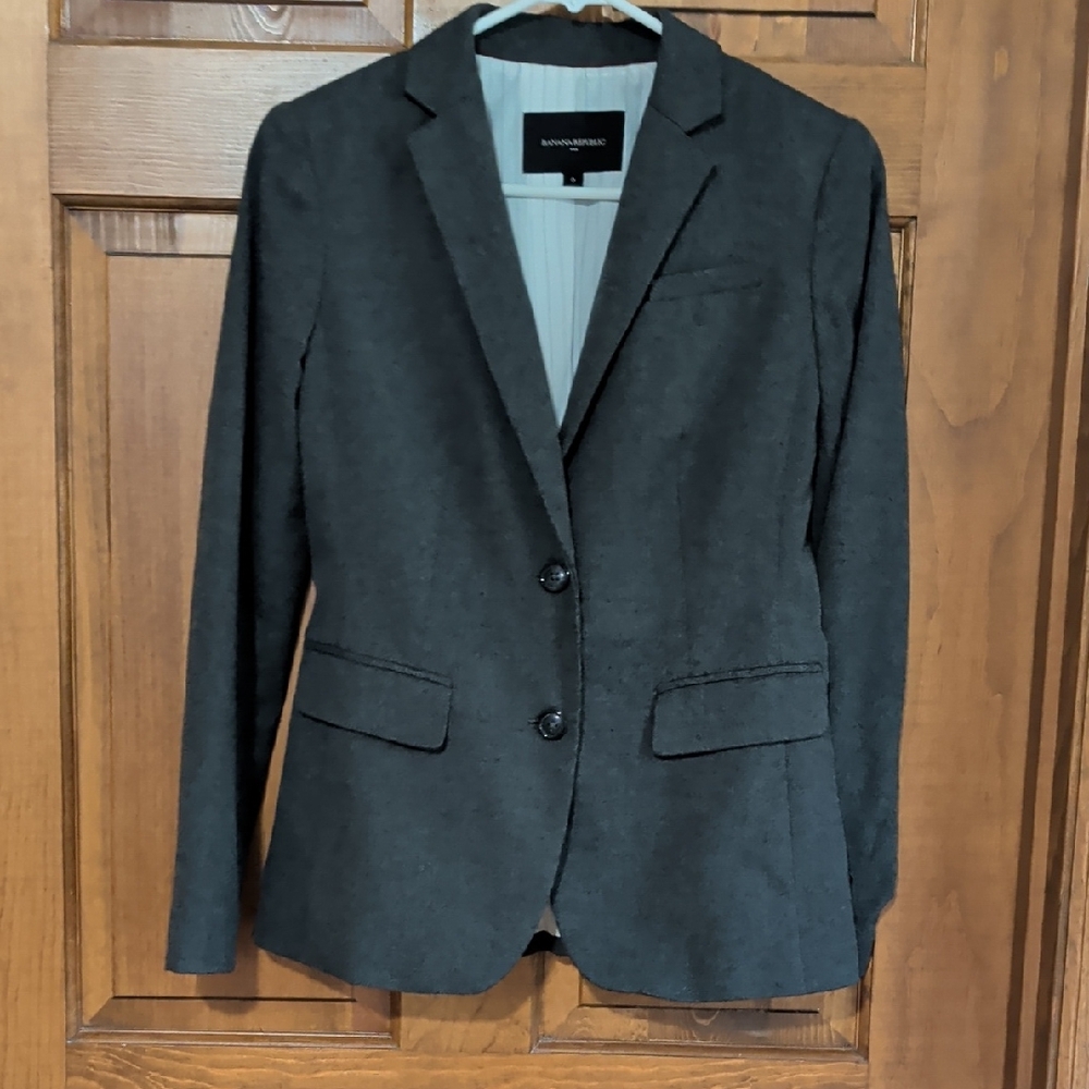Banana Republic Dark Gray Women's Two-Button Blazer